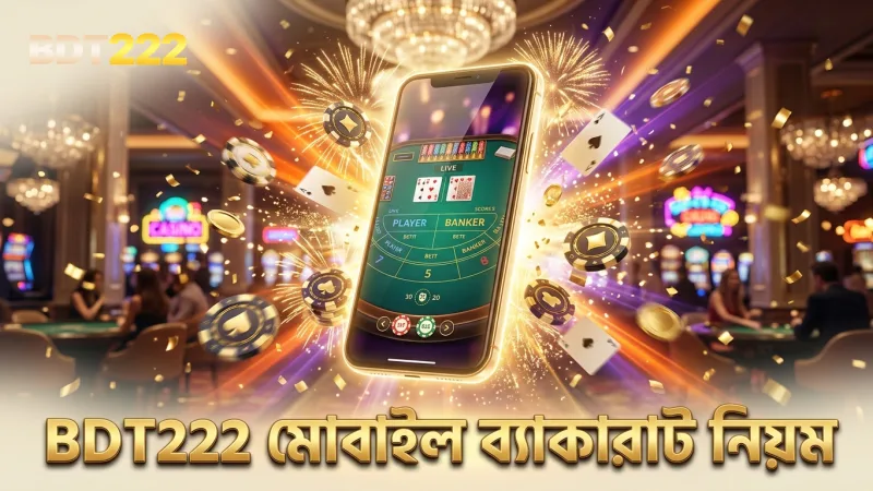 BDT222 এ মোবাইল থেকে ব্যাকারাট লাইভ নিয়ম শিখুন সহজে।