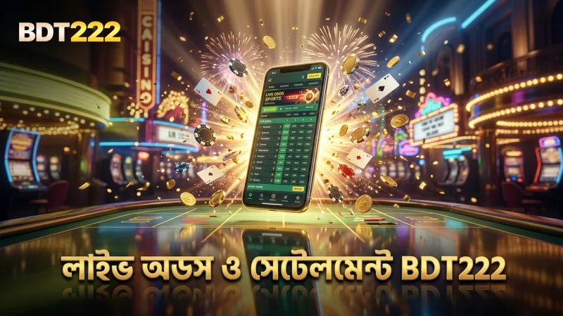 লাইভ অডস ও সেটেলমেন্ট সময় বুঝে স্মার্ট বাজি ধরুন BDT222 তে